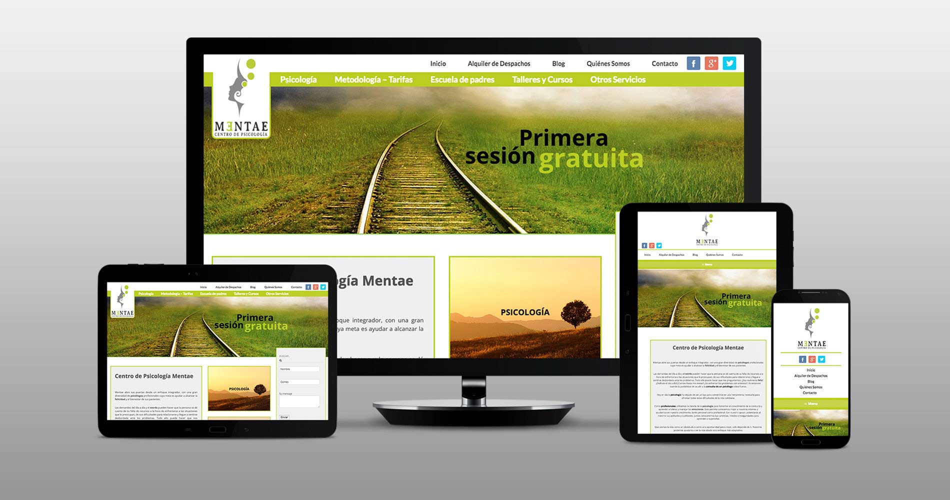  Diseño web de centro de psicología Mentae en Madrid diseñado por Las 12 en punto